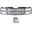 1994 Chevrolet K2500 Suburban - 3-Piece Kit Grille, Chrome Shell with Painted Black Insert, For Models With Composite Headlights, Sport Utility,  Includes (1) Grille, (1) Headlight, and (1) Turn Signal Light