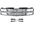 3-Piece Kit, Grille Chrome Shell with Painted Black Insert, Includes (1) Grille and (2) Headlight