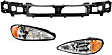 3-Piece Kit Driver and Passenger Side Halogen Headlight, With bulb(s), OE Replacement, Includes (2) Headlight and (1) Header Panel