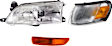 3-Piece Kit Driver Side Halogen Headlight, With bulb(s), OE Replacement, Includes (1) Turn Signal Light, (1) Corner Light and (1) Headlight