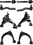 8-Piece Kit Front, Driver and Passenger Side, Upper and Lower Control Arm Kit, Includes (4) Control Arm and (4) Tie Rod End
