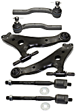 6-Piece Kit Front, Driver and Passenger Side, Lower Control Arm Kit, Includes (2) Control Arm and (4) Tie Rod End
