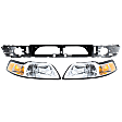 3-Piece Kit Driver and Passenger Side Halogen Headlight, With bulb(s), OE Replacement, Includes (2) Headlight and (1) Header Panel