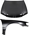 1994 Honda Accord - 2-Piece Kit Factory Style Steel Hood, Primed, Includes (1) Fender and (1) Hood