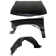 1999 Chevrolet Silverado 1500 Base - 3-Piece Kit Factory Style Steel Hood, Primed, Includes (1) Fender, (1) Fender Liner, and (1) Hood