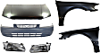 6-Piece Kit Factory Style Hood, USA Built Vehicle, Steel, Primed, Includes (1) Bumper Cover, (2) Fender, (2) Headlight, and (1) Hood