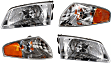 2000-2002 Mazda 626 - 4-Piece Kit Driver and Passenger Side Halogen Headlight, With bulb(s), OE Replacement, Includes (2) Headlight and (2) Corner Light
