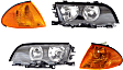 2001 BMW 330i - 4-Piece Kit Driver and Passenger Side Halogen Headlight, With bulb(s), OE Replacement, Sedan,  Includes (2) Corner Light and (2) Headlight