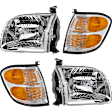 2001-2004 Toyota Sequoia - 4-Piece Kit, Front, Driver and Passenger Side Turn Signal Light, With bulb(s), Includes (2) Headlight and (2) Turn Signal Light