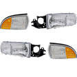 1996 Chevrolet Impala - 4-Piece Kit Driver and Passenger Side Halogen Headlight, With bulb(s), OE Replacement,  Includes (2) Headlight and (2) Side Marker