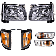 6-Piece Kit Driver and Passenger Side Halogen Headlight, With bulb(s), OE Replacement, Includes (2) Headlight, (2) Corner Light and (2) Turn Signal Light