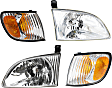 4-Piece Kit Driver and Passenger Side Halogen Headlight, With bulb(s), OE Replacement, Includes (2) Corner Light and (2) Headlight