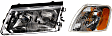2-Piece Kit Halogen Headlight, Without bulb(s), 1998-2001 Style, OE Replacement, Includes (1) Corner Light and (1) Headlight