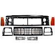 1995 Jeep Cherokee - 8-Piece Kit Header Panel,  Includes (1) Grille, (1) Header Panel, (2) Headlight Door, (2) Side Marker, and (2) Turn Signal Light