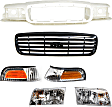 2000 Ford Crown Victoria - 6-Piece Kit Header Panel, Sedan,  Includes (2) Corner Light, (1) Grille, (1) Header Panel, and (2) Headlight