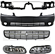 5-Piece Kit, Front Primed Bumper Cover, Includes (1) Bumper Cover, (1) Grille, (1) Header Panel, and (2) Headlight