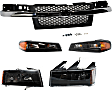 2005 Chevrolet Colorado - 5-Piece Kit Grille, Textured Gray, For Models Without Performance Xtreme Package,  Includes (2) Corner Light, (1) Grille, and (2) Headlight