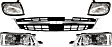 1997-1999 Nissan Maxima - 5-Piece Kit Driver and Passenger Side Halogen Headlight, With bulb(s), OE Replacement, Includes (2) Corner Light, (2) Headlight and (1) Grille Assembly