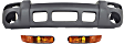 2004 Jeep Liberty - 3-Piece Kit Front Textured Bumper Cover,  Includes (1) Bumper Cover and (2) Parking Light
