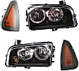4-Piece Kit Driver and Passenger Side Halogen Headlight, With bulb(s), OE Replacement, Includes (2) Side Marker and (2) Headlight