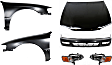1997 Honda Accord - 6-Piece Kit Factory Style Hood, Steel, Primed,  Includes (1) Bumper Cover, (2) Fender, (2) Headlight, and (1) Hood