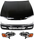 4-Piece Kit Factory Style Hood, Steel, Primed, Includes (1) Bumper Cover, (2) Headlight, and (1) Hood