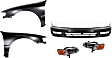 5-Piece Kit Driver and Passenger Side Halogen Headlight, With bulb(s), OE Replacement, Includes (2) Fender, (1) Bumper Cover and (2) Headlight