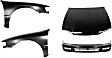 1996 Honda Accord - 4-Piece Kit Factory Style Steel Hood, Primed, Includes (1) Bumper Cover, (2) Fender, and (1) Hood