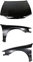 1996 Honda Accord - 3-Piece Kit Factory Style Steel Hood, Primed, Includes (2) Fender and (1) Hood