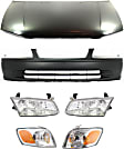 2000-2001 Toyota Camry - 6-Piece Kit Factory Style Hood, USA Built Vehicle, Steel, Primed, Includes (1) Bumper Cover, (2) Corner Light, (2) Headlight, and (1) Hood