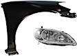 2-Piece Kit Passenger Side Halogen Headlight, Without bulb(s), OE Replacement, Includes (1) Headlight and (1) Fender