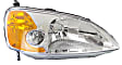 2002 Honda Civic - 4-Piece Kit Factory Style Hood, Steel, Primed, Coupe,  Includes (1) Bumper Cover, (2) Headlight, and (1) Hood