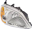 2002 Honda Civic - 4-Piece Kit Factory Style Hood, Steel, Primed, Coupe,  Includes (1) Bumper Cover, (2) Headlight, and (1) Hood