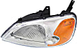 2002 Honda Civic - 4-Piece Kit Factory Style Hood, Steel, Primed, Sedan, Includes (1) Bumper Cover, (2) Headlight, and (1) Hood