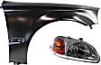 2-Piece Kit Passenger Side Halogen Headlight, Without bulb(s), OE Replacement, Includes (1) Headlight and (1) Fender