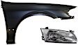 2-Piece Kit, Front, Passenger Side Fender, Includes (1) Fender and (1) Headlight