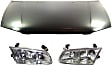 2000 Toyota Camry - 3-Piece Kit Factory Style Hood, USA Built Vehicle, Steel, Primed, Includes (2) Headlight and (1) Hood