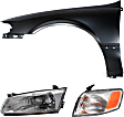 1999 Toyota Camry - 3-Piece Kit Front, Driver Side Fender, Includes (1) Corner Light, (1) Fender, and (1) Headlight
