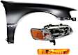 3-Piece Kit Passenger Side Halogen Headlight, With bulb(s), OE Replacement, Includes (1) Fender, (1) Turn Signal Light and (1) Headlight