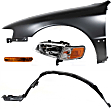 4-Piece Kit Driver Side Halogen Headlight, With bulb(s), OE Replacement, Includes (1) Fender, (1) Fender Liner, (1) Turn Signal Light and (1) Headlight