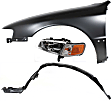 3-Piece Kit Driver Side Halogen Headlight, With bulb(s), OE Replacement, Includes (1) Fender, (1) Fender Liner and (1) Headlight