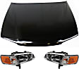 3-Piece Kit Factory Style Hood, Steel, Primed, Includes (2) Headlight and (1) Hood