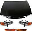 1996 Honda Accord - 5-Piece Kit Factory Style Hood, Steel, Primed,  Includes (2) Headlight, (1) Hood, and (2) Turn Signal Light