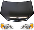 3-Piece Kit Factory Style Hood, Coupe, Steel, Primed, Includes (2) Headlight and (1) Hood
