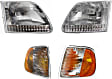 1997-2003 Ford F-150 - 4-Piece Kit Driver and Passenger Side Halogen Headlight, With bulb(s), OE Replacement, Includes (2) Corner Light and (2) Headlight