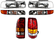 2001 Chevrolet Silverado 1500 Base - 6-Piece Kit Driver and Passenger Side Halogen Tail Light, Without bulb(s), OE Replacement, Fleetside,  Includes (2) Headlight, (2) Parking Light, and (2) Tail Light