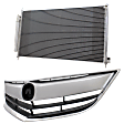 2-Piece Kit, Grille Chrome Shell with Painted Black Insert, Includes (1) A/C Condenser and (1) Grille Assembly