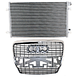 2-Piece Kit, Grille Chrome Shell with Painted Silver Insert, For Models Without Sport Package and Park Distance Sensors, Includes (1) A/C Condenser and (1) Grille Assembly