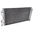 3-Piece Kit Base Driver and Passenger Side Grille Chrome Shell with Painted Black Insert, Includes (1) A/C Condenser and (2) Grille Assembly