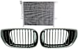 3-Piece Kit Driver and Passenger Side Grille Chrome, Includes (1) A/C Condenser and (2) Grille Assembly